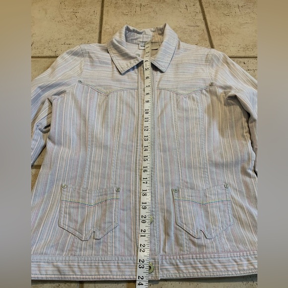 Lana Lee Striped Button-Up Jacket - Size M - Picture 6 of 6